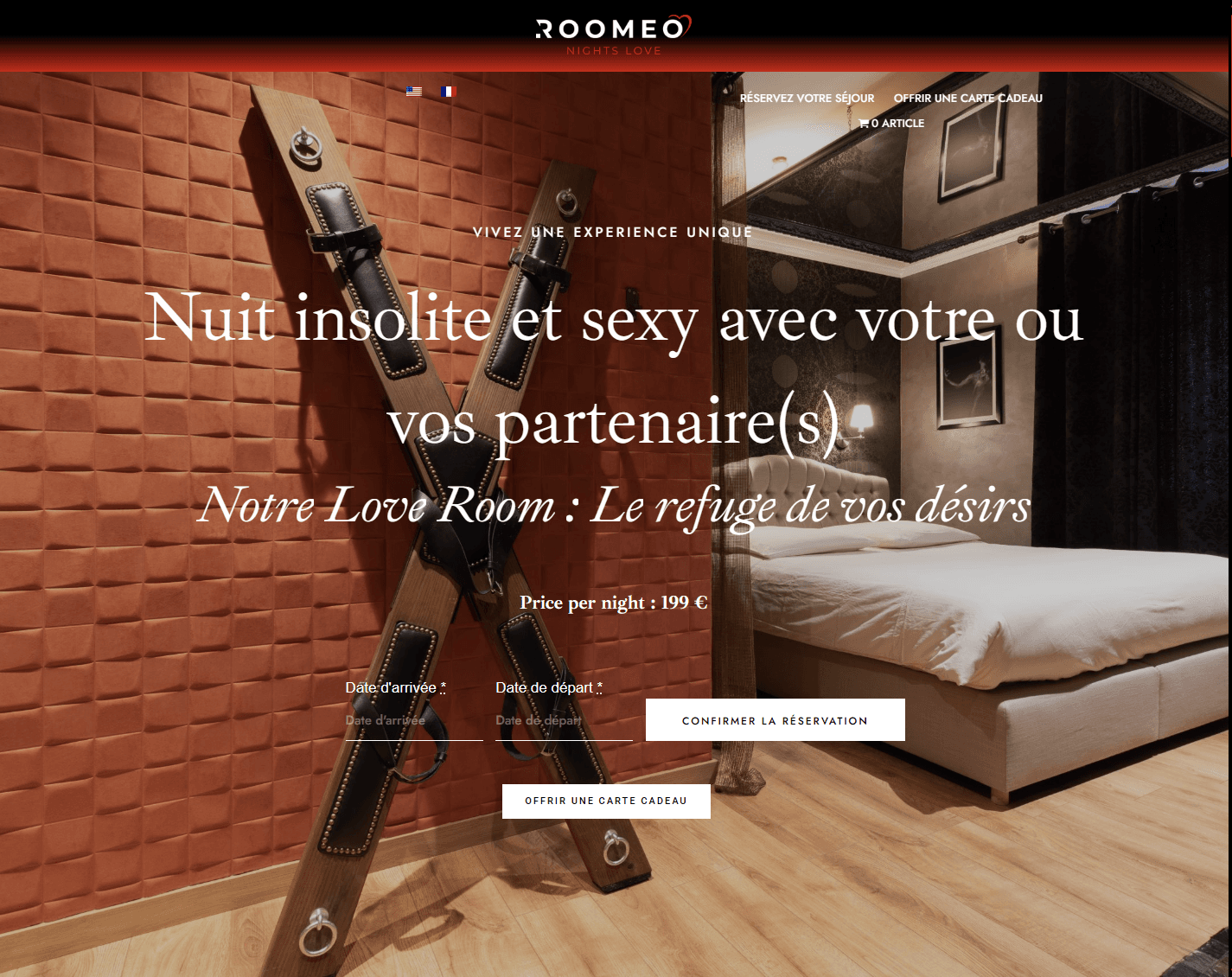 Screenshot du projet Roomeo Nights