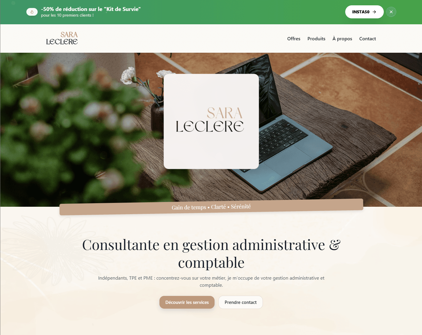 Screenshot du projet Sara Leclere